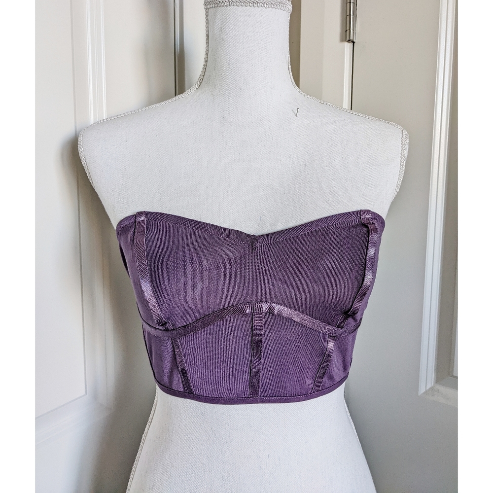 Free People INTIMATELY Strapless Sheer Mesh Corset Bustier Bra Top